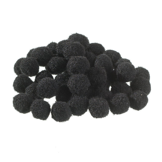 Pompons  15 mm 45 Stk. schwarz