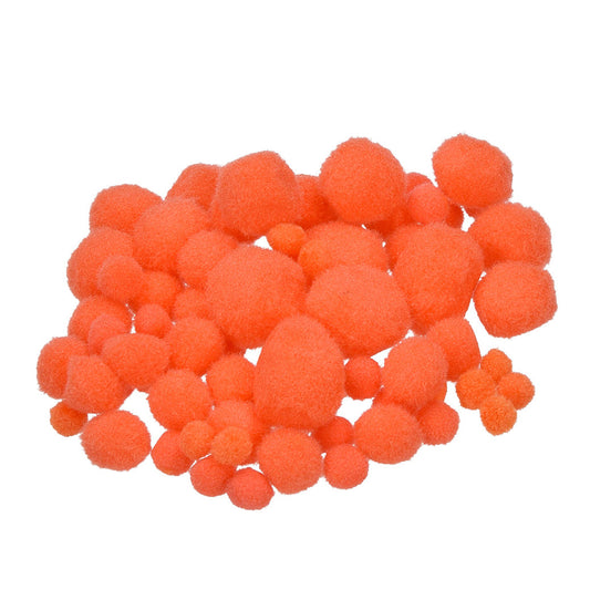 Pompons für Dekorationen 7, 10, 15, 20, 25 mm 75 Stk. orange