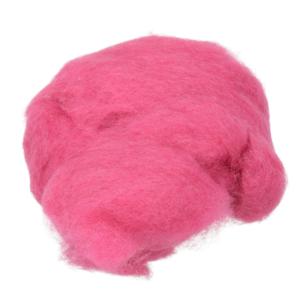 Wolle zum Filzen reine Schurwolle  30 g pink