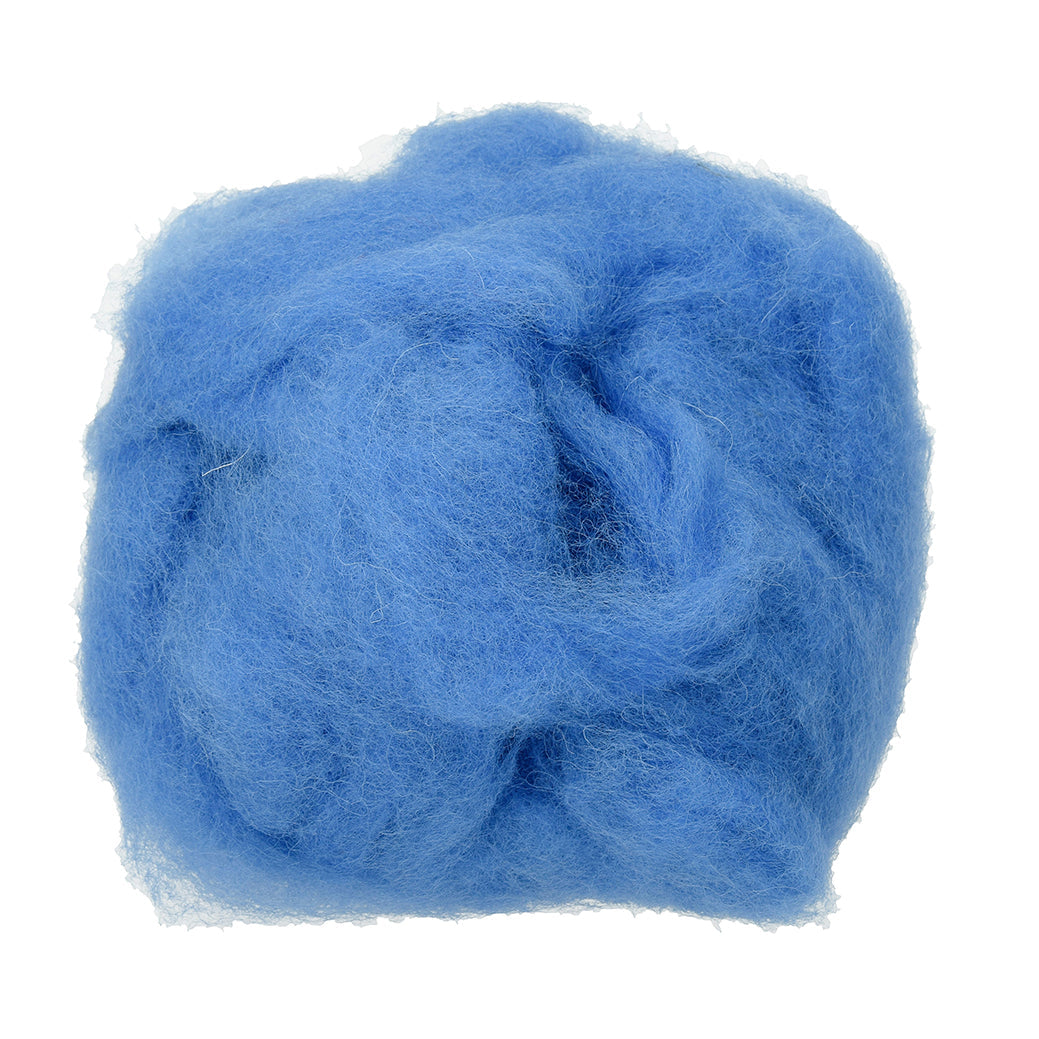 Wolle zum Filzen reine Schurwolle  30 g blau