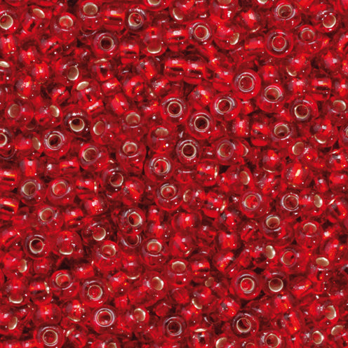 Indianerperlen Silbereinzug  ø 2,6 mm 17 g rot