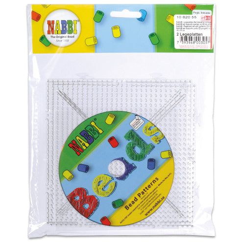 Nabbi® - Legeplatten Set inklusive Vorlagen CD 15 x 15 cm 2 Legeplatten transparent