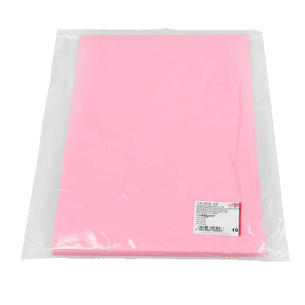 Filzplatte für Dekorationen 20 x 30 cm x ~1,0 mm ~145g/m² rosa