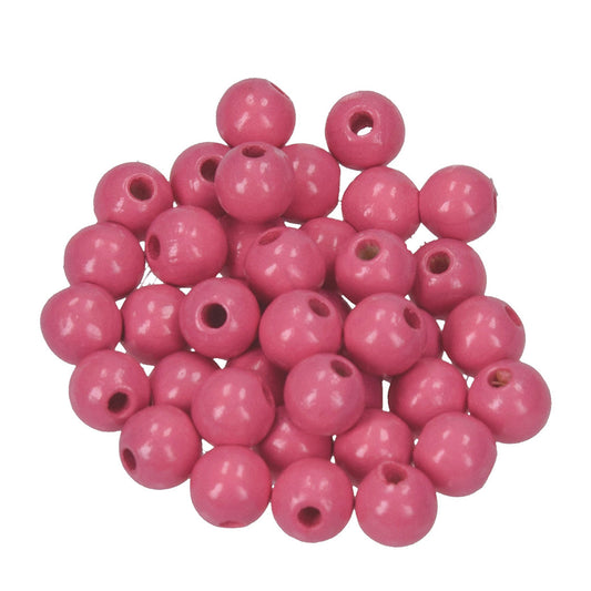 Holzperlen Bohr ø 2,3 mm 8 mm 80 Stk. rosa