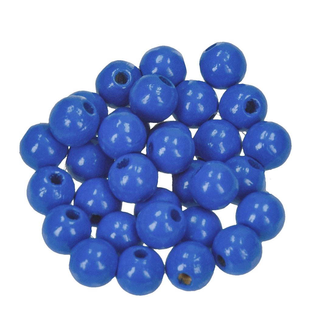 Holzperlen Bohr ø 2,3 mm 8 mm 80 Stk. mittelblau