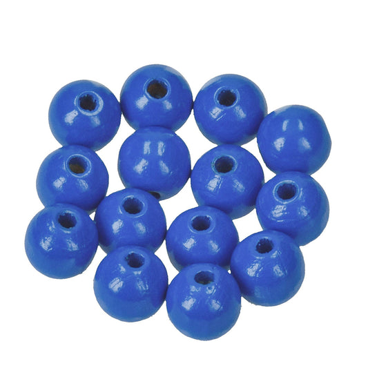 Holzperlen Bohr ø 2,5 mm 10 mm 53 Stk. mittelblau