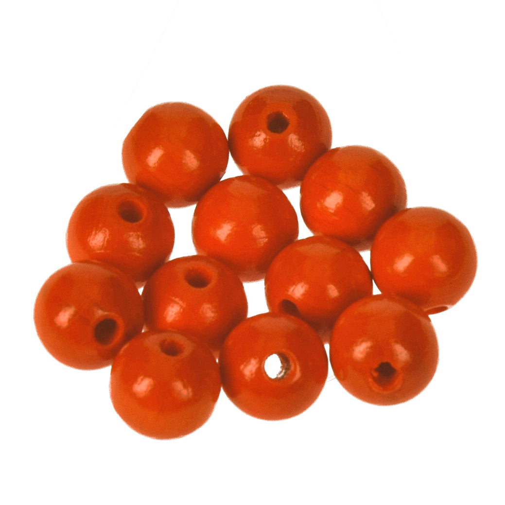 Holzperlen Bohr ø 3,0 mm 12 mm 30 Stk. orange