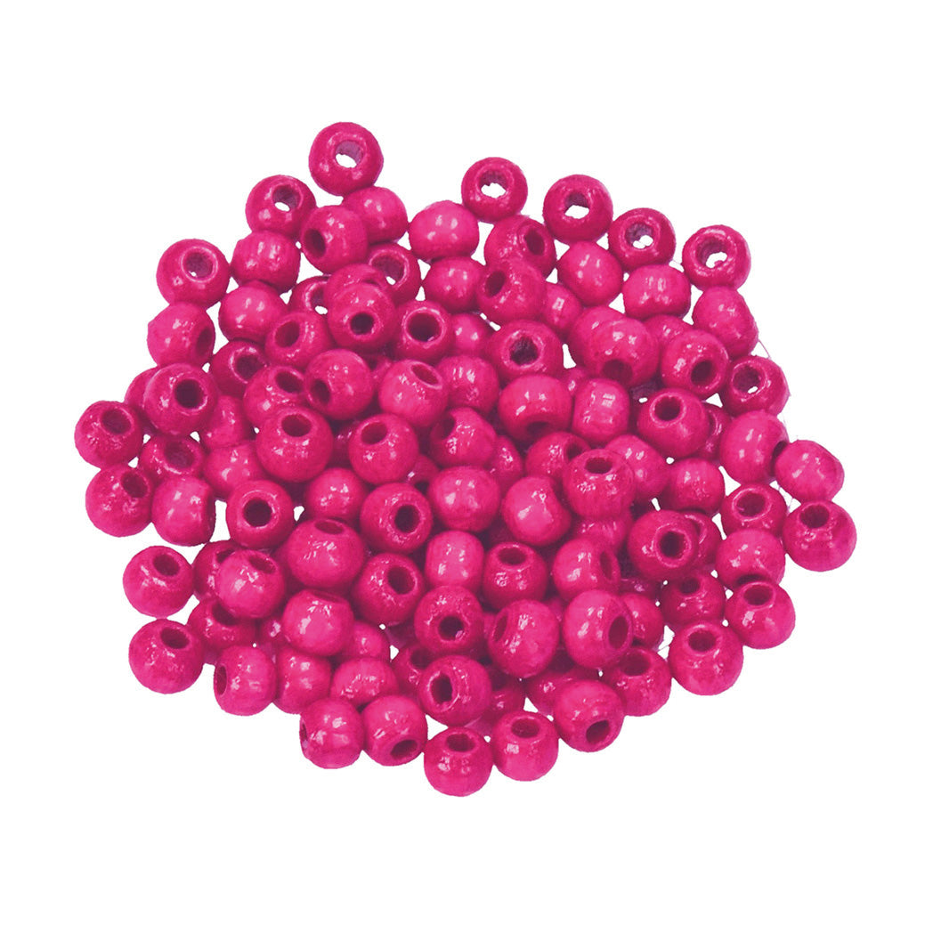 Holzperlen Bohr ø 3,0 mm 12 mm 30 Stk. pink