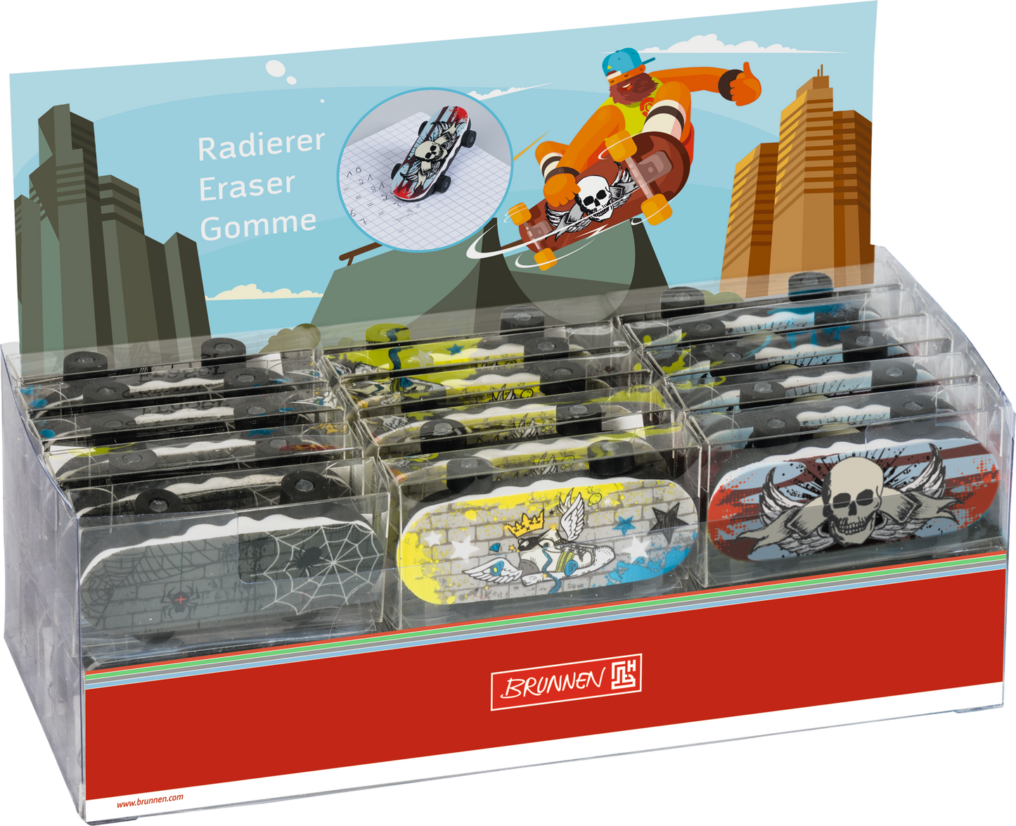 Radiergummi 3D „Skateboard“, mehrfarbig