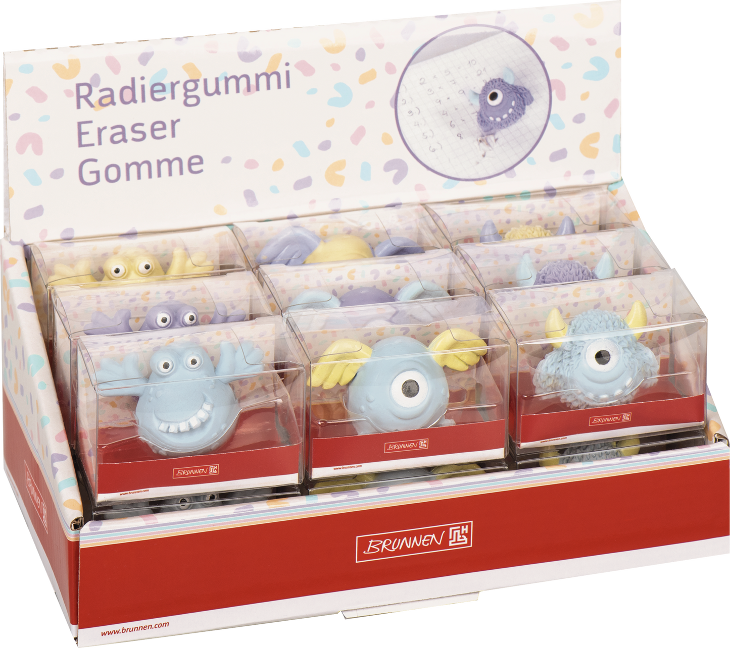 Radiergummi 3D „Funny Monster“, sortiert