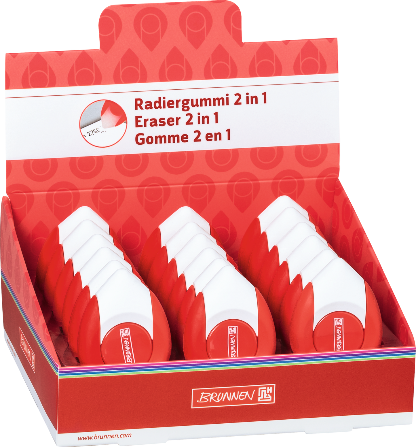 Radiergummi „2 in 1“ Colour Code, red