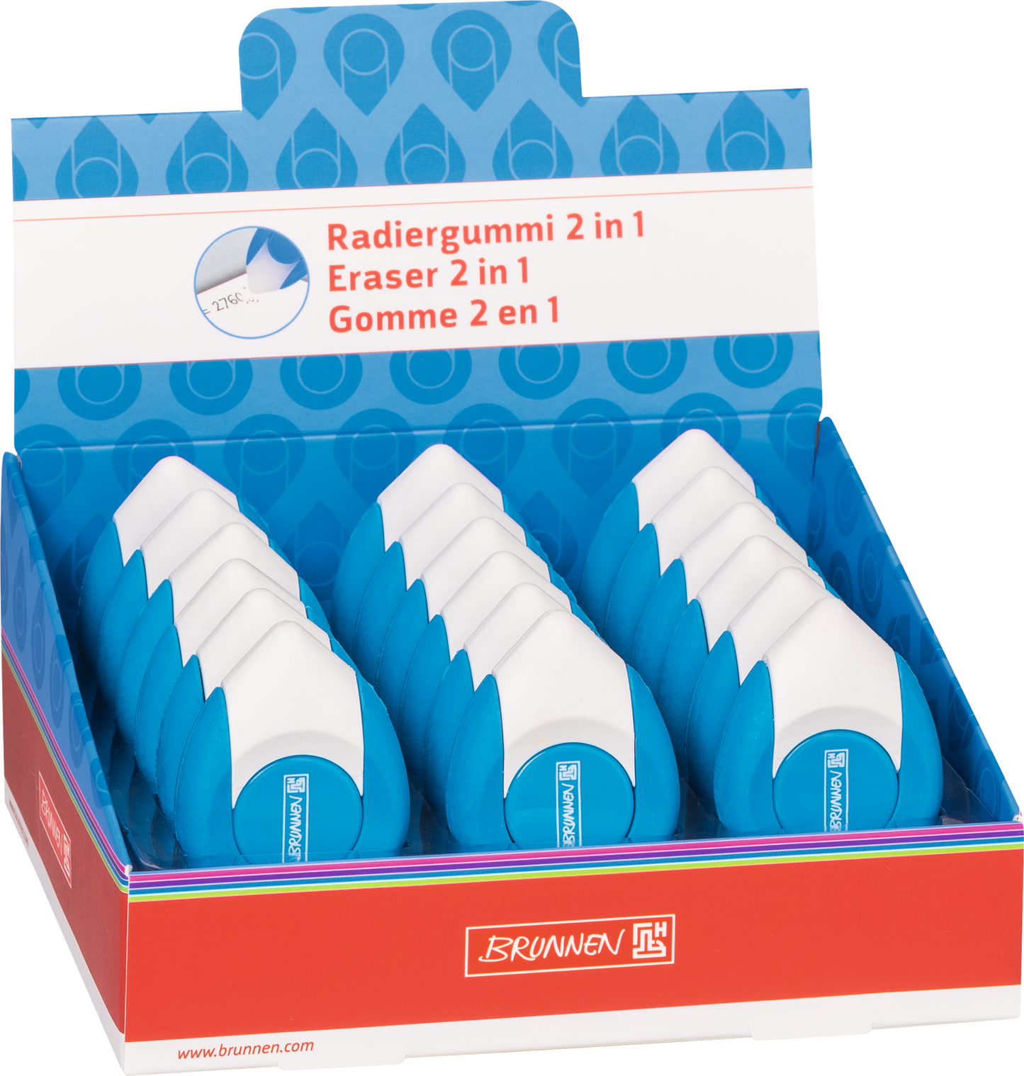 Radiergummi „2 in 1“ Colour Code, azur