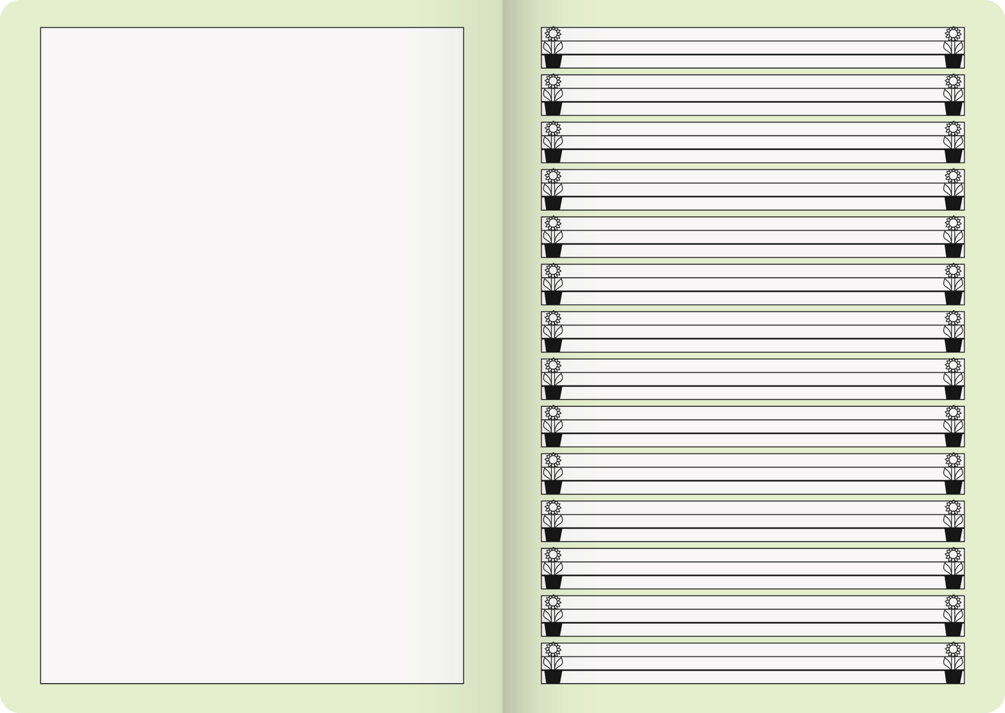 Geschichtenheft, A5, 16 Blatt / 32 Seiten, Lineatur 2G, grün