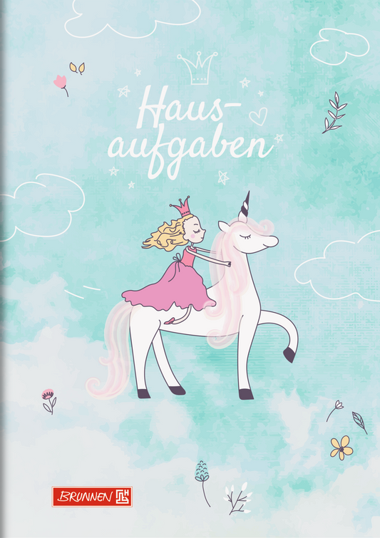 Hausaufgabenheft pfiffig Unicorn Princess, A5, 48 Blatt / 96 Seiten, mint