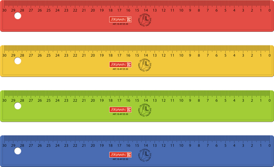 Lineal Linkshänder, 30 cm, sortiert