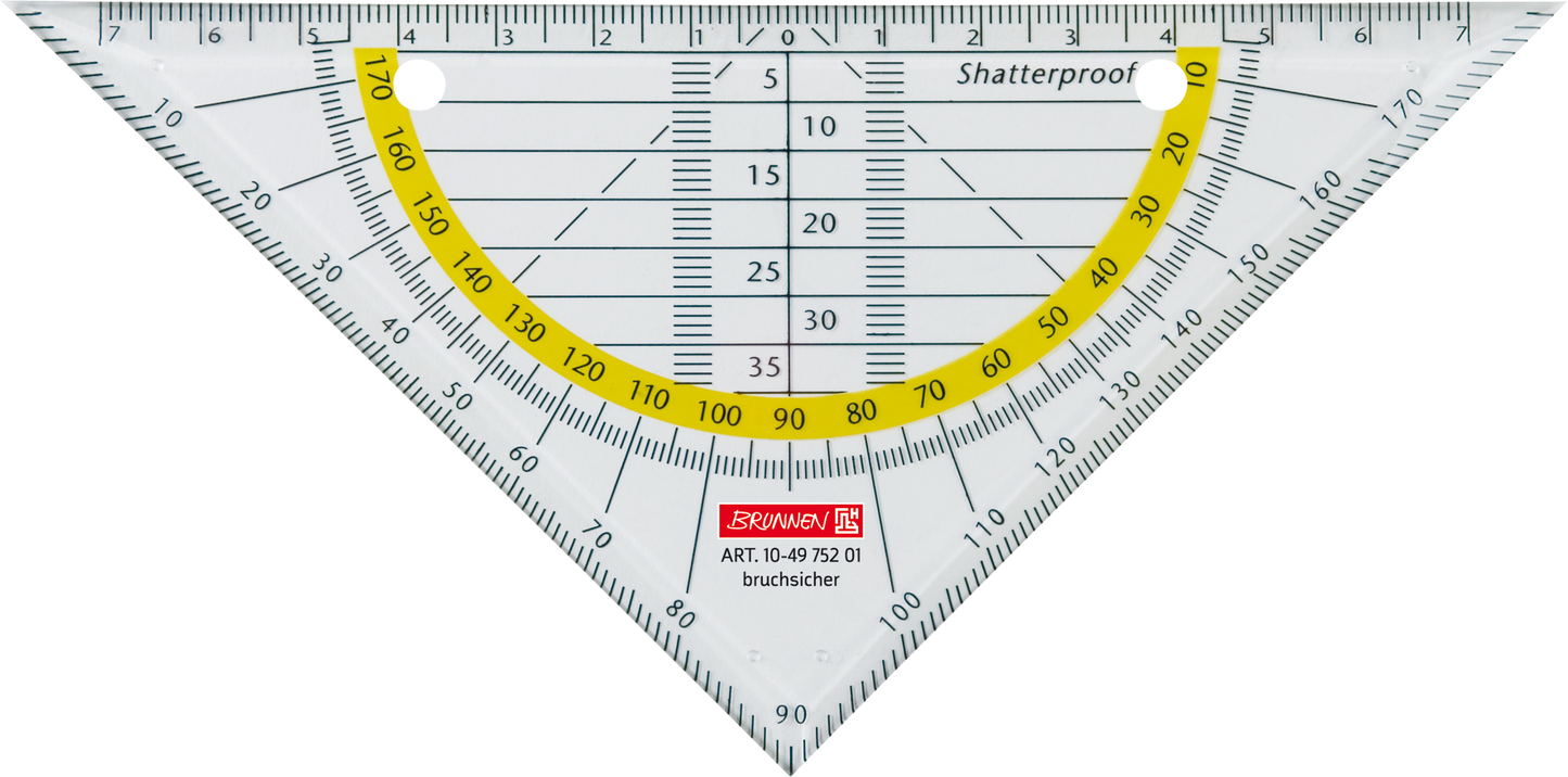 Geometrie-Dreieck zum Abheften, bruchsicher, glasklar