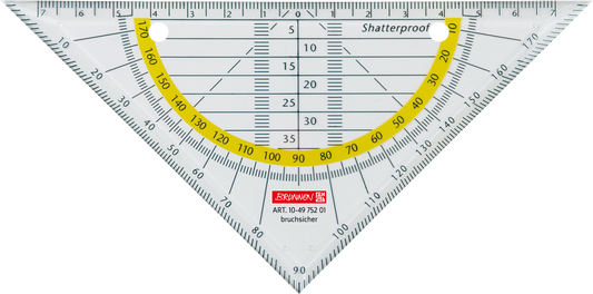 Geometrie-Dreieck zum Abheften, bruchsicher, glasklar