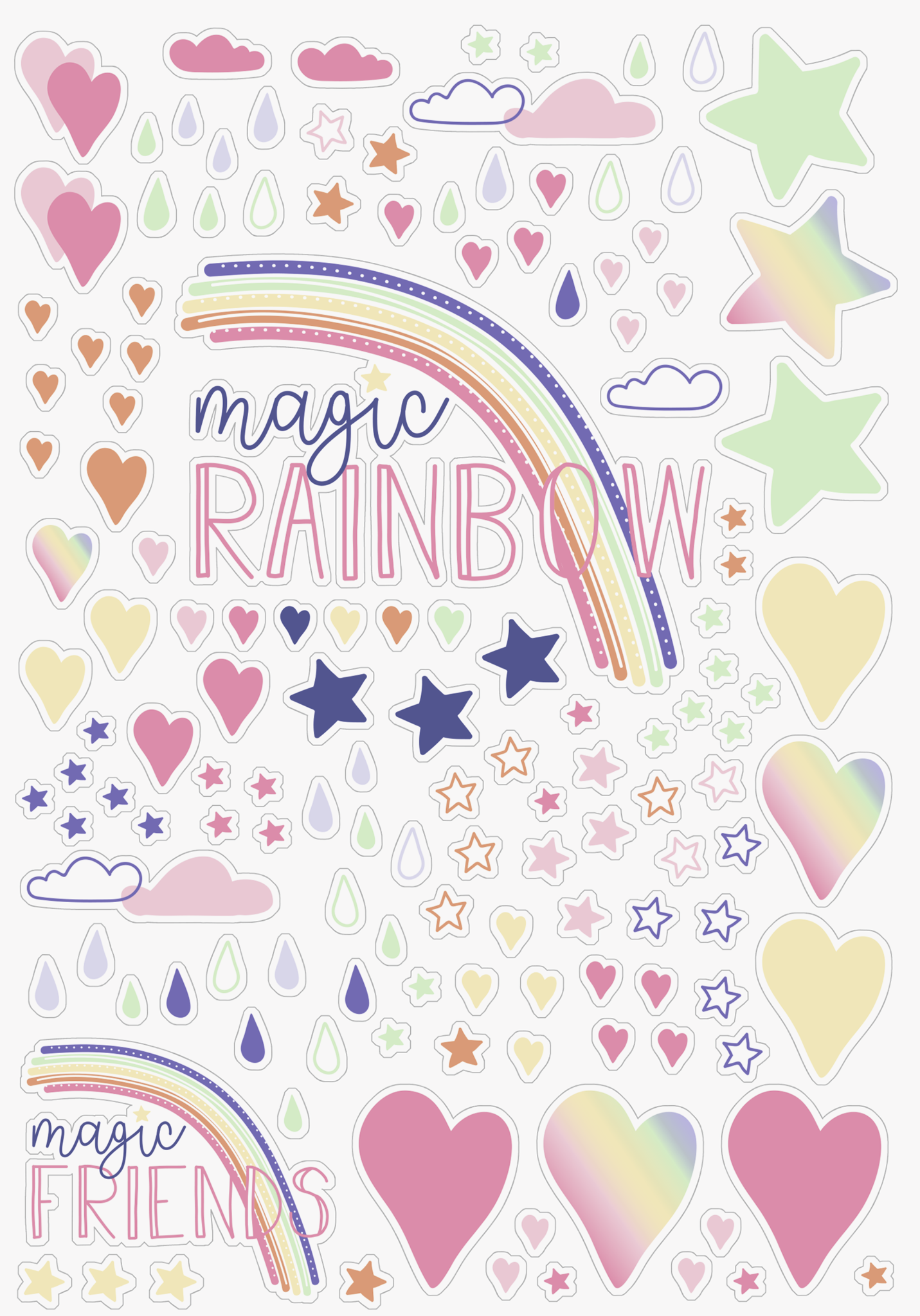 Freundebuch Magic Rainbow, 165 × 200 cm, 80 Seiten, rosa