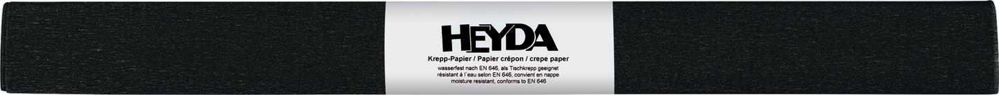 Heyda 203310090 | Krepp-Papier-Rollen | farbfest | 50 x 250 cm | schwarz