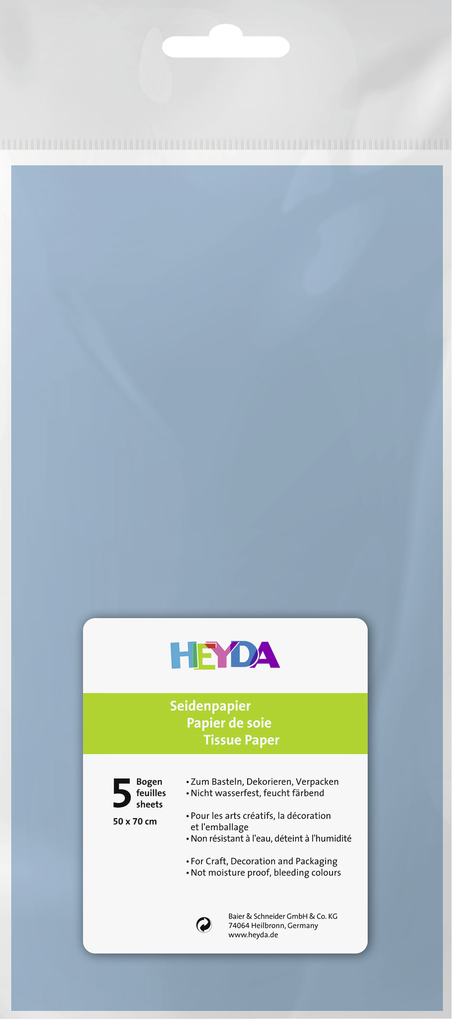 Heyda 203310532 | Seidenpapier | 50 x 70 cm | hellblau