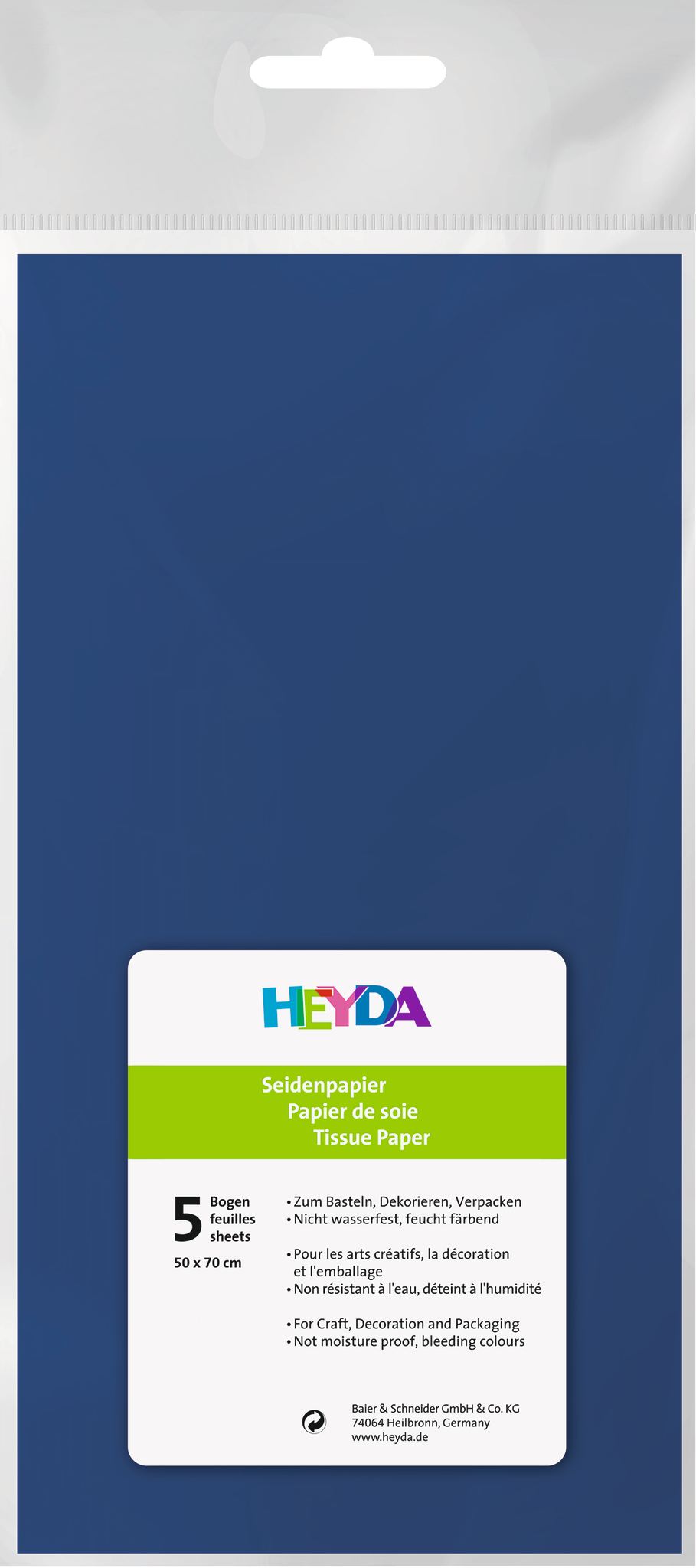 Heyda 203310538 | Seidenpapier | 50 x 70 cm | dunkelblau