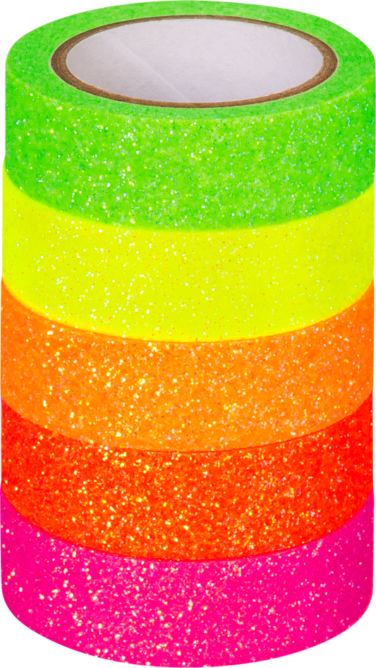 Heyda 203584536 | Deko Tapes | „Neon Regenbogen“ | Papier | neon glitter