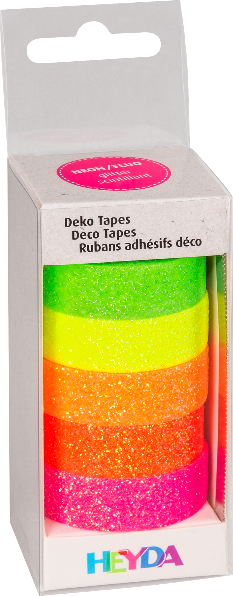 Heyda 203584536 | Deko Tapes | „Neon Regenbogen“ | Papier | neon glitter