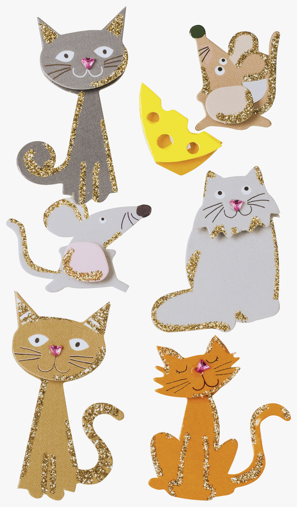 Heyda 203780645 | Stick-On's-Mix | „Katzen“ | 7,5 x 16,5 cm