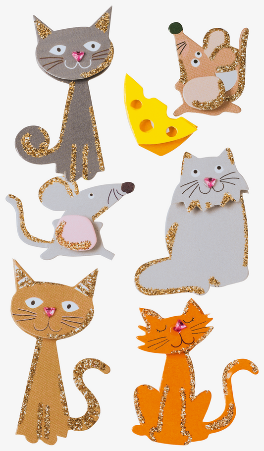 Heyda 203780645 | Stick-On's-Mix | „Katzen“ | 7,5 x 16,5 cm