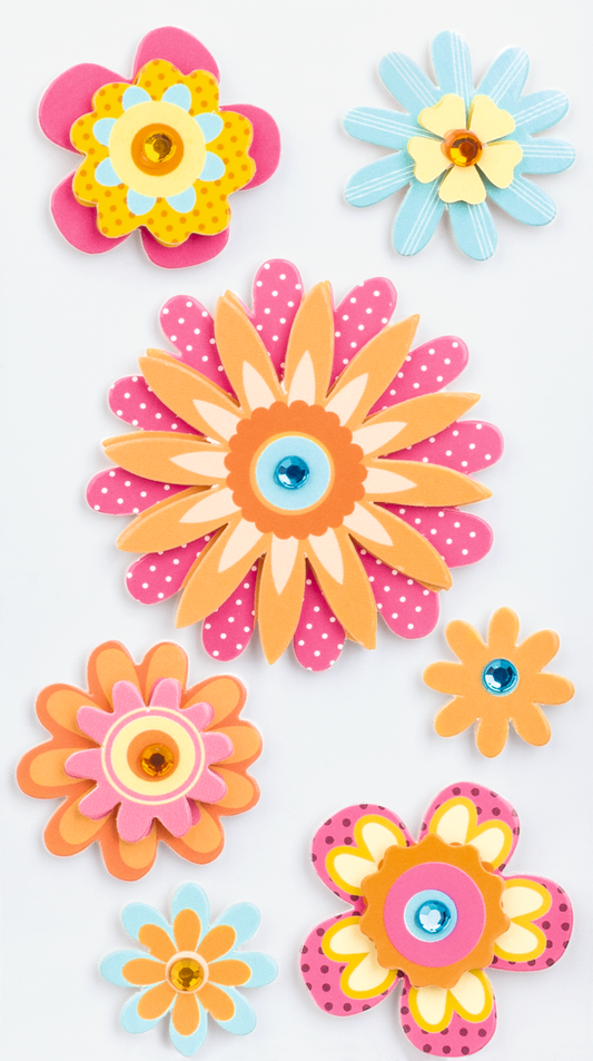 Heyda 203780653 | Stick-On's-Mix | „Blumen“ | 7,5 x 16,5 cm | pastell