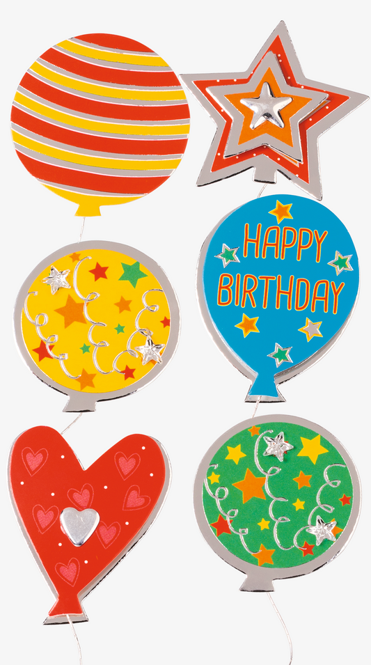 Heyda 203780682 | Stick-On's-Mix | „Geburtstag 2“ | 7,5 x 16,5 cm