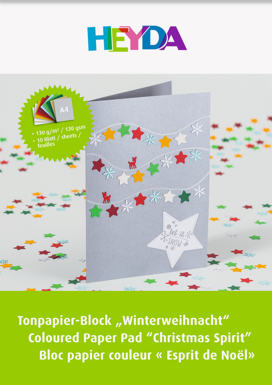 Tonpapier-Block „Winterweihnacht“, A4, 10 Blatt