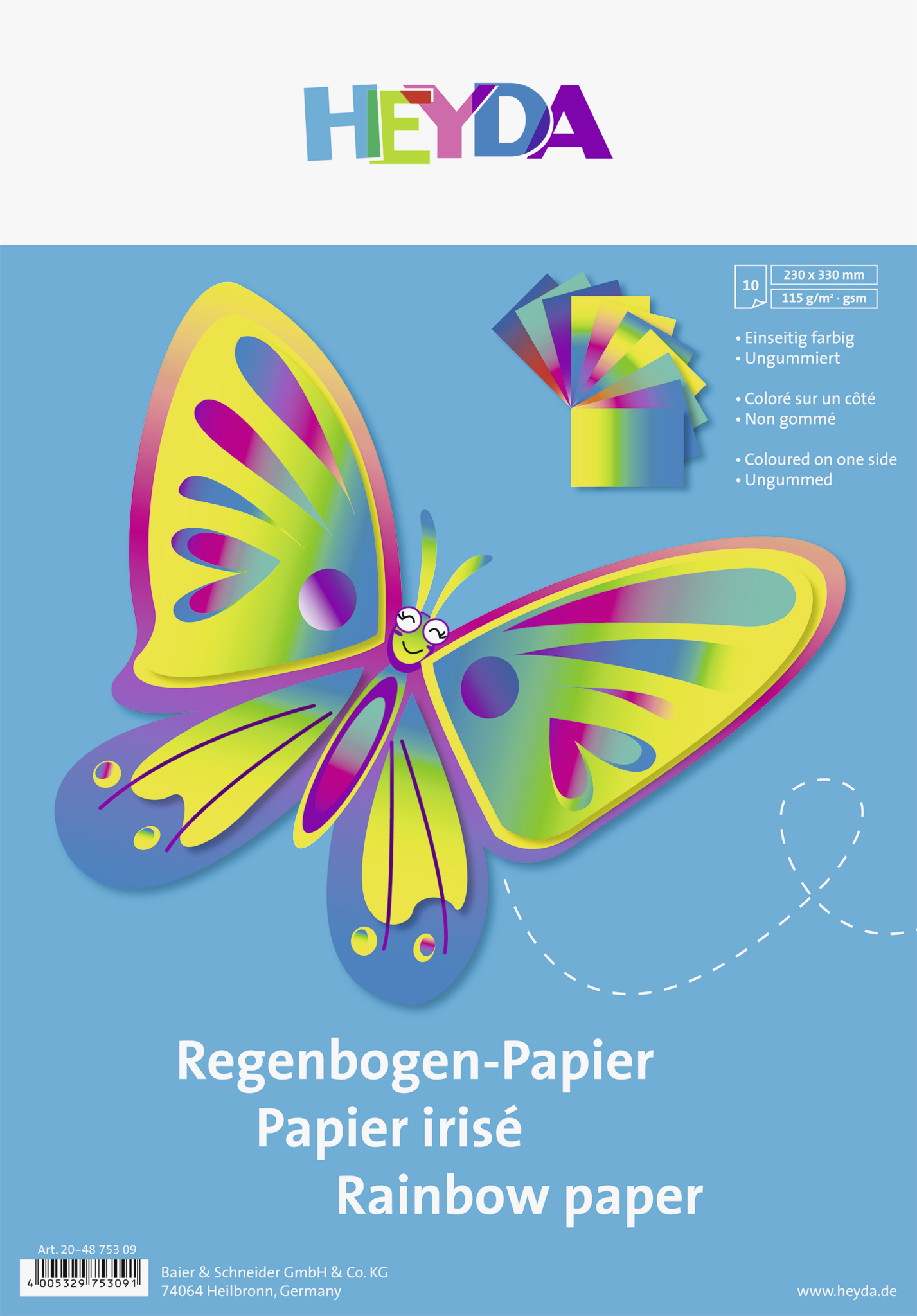 Heyda 204875309 | Regenbogen-Papier | 23 x 33 cm