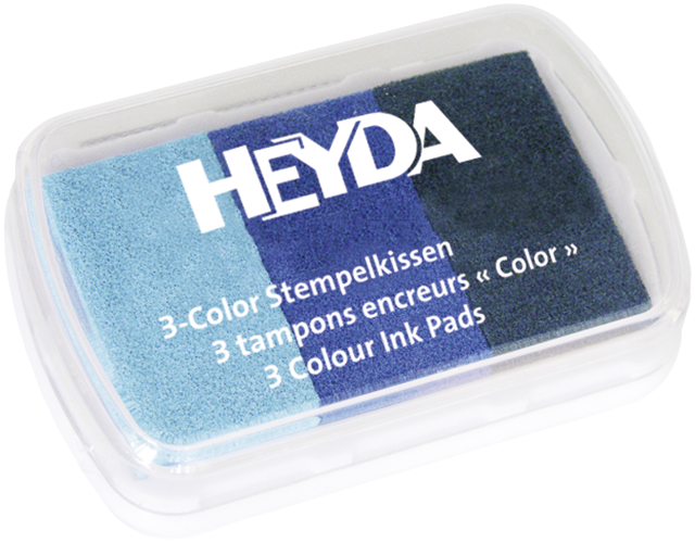 Heyda 204888464 | Stempelkissen | 3-Color | 9 x 6 cm | Blautöne