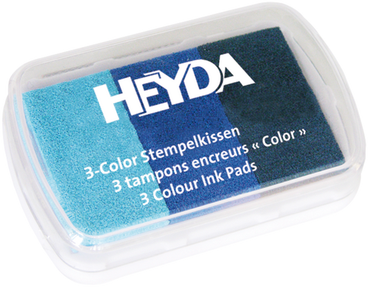 Heyda 204888464 | Stempelkissen | 3-Color | 9 x 6 cm | Blautöne