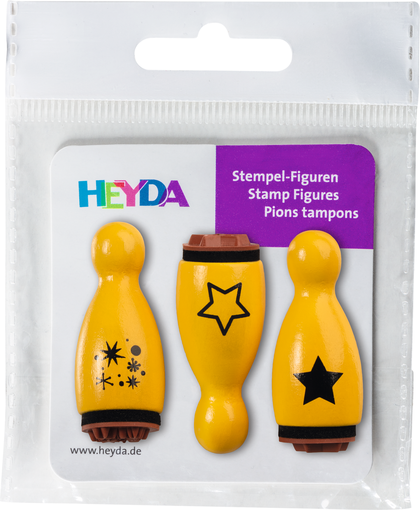 Heyda 204888650 | Stempel-Figuren | „Sterne & Kristalle“ | Holz, farbig lackiert