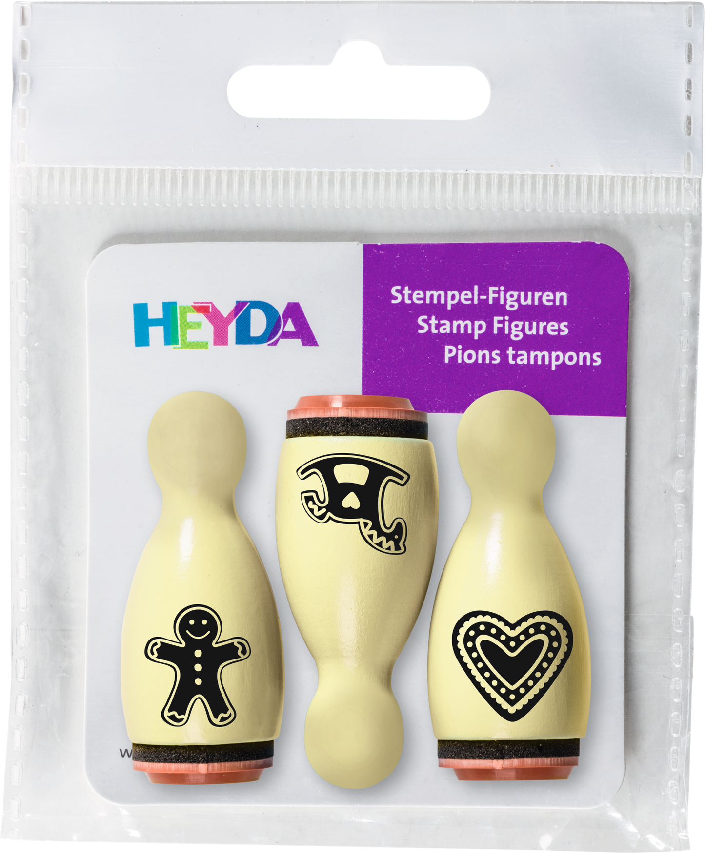 Heyda 204888652 | Stempel-Figuren | „Lebkuchen“ | Holz, farbig lackiert