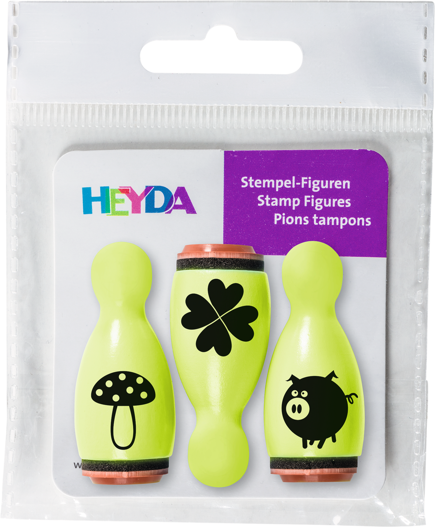 Heyda 204888661 | Stempel-Figuren | „Glück“ | Holz, farbig lackiert