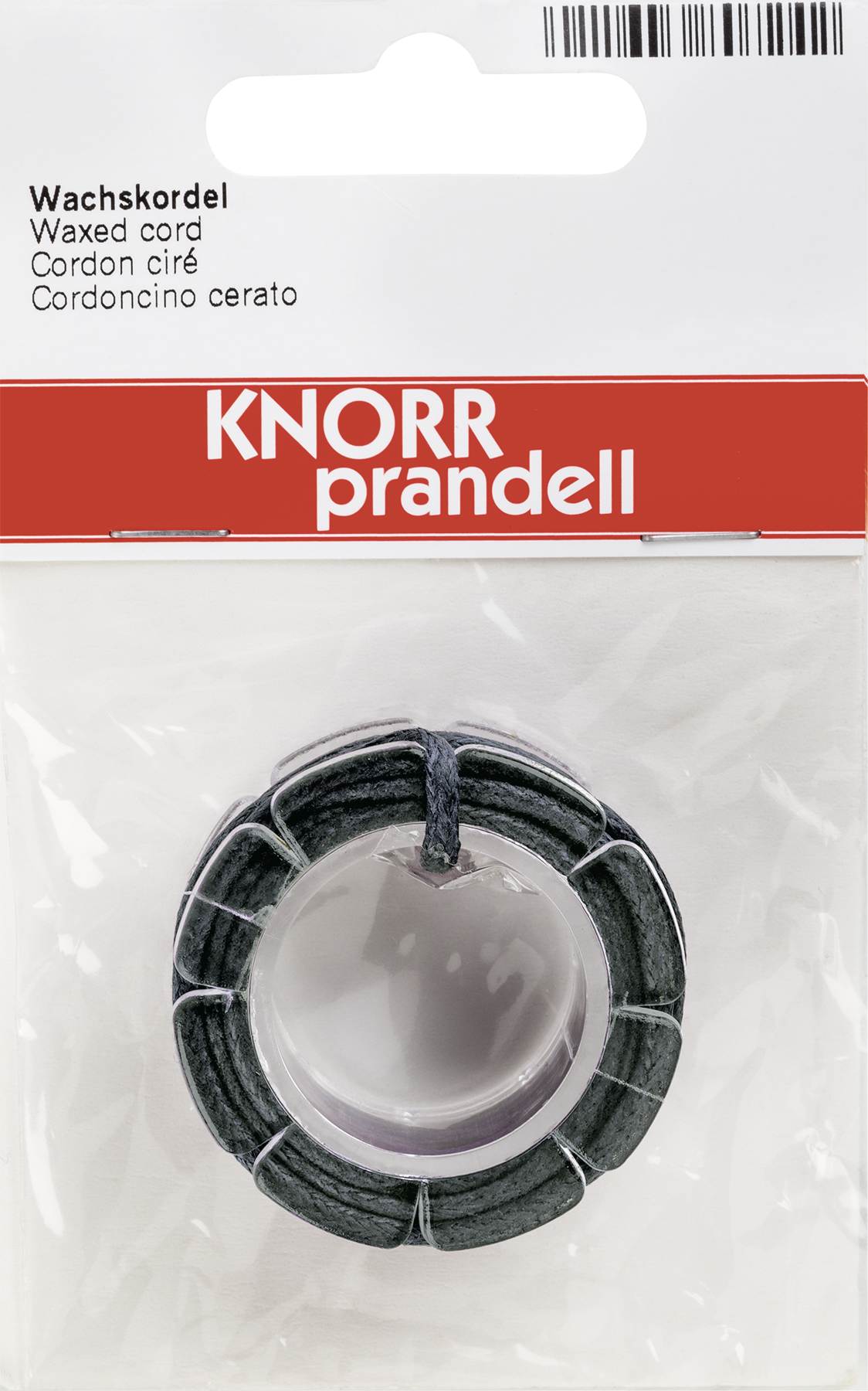 KNORR prandell 212290480 | Wachskordel | 5 m | Ø 1 mm | aus Baumwolle, gewachst | schwarz