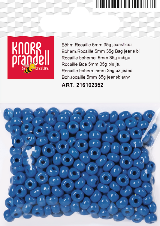 KNORR prandell 216102352 | Böhmische Rocailles | Ø 5 mm | Glas | jeansblau