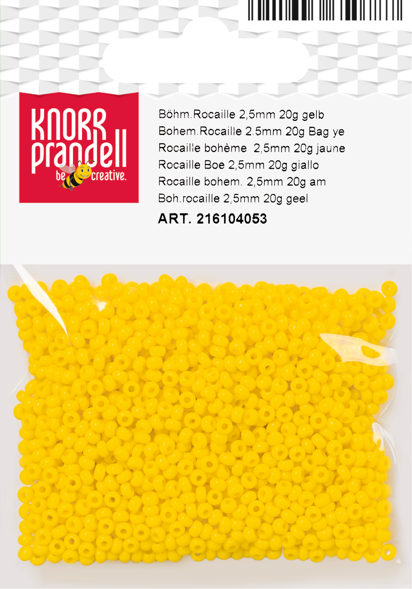 KNORR prandell 216104053 | Böhmische Rocailles | Ø 2,5 mm | Glas | gelb