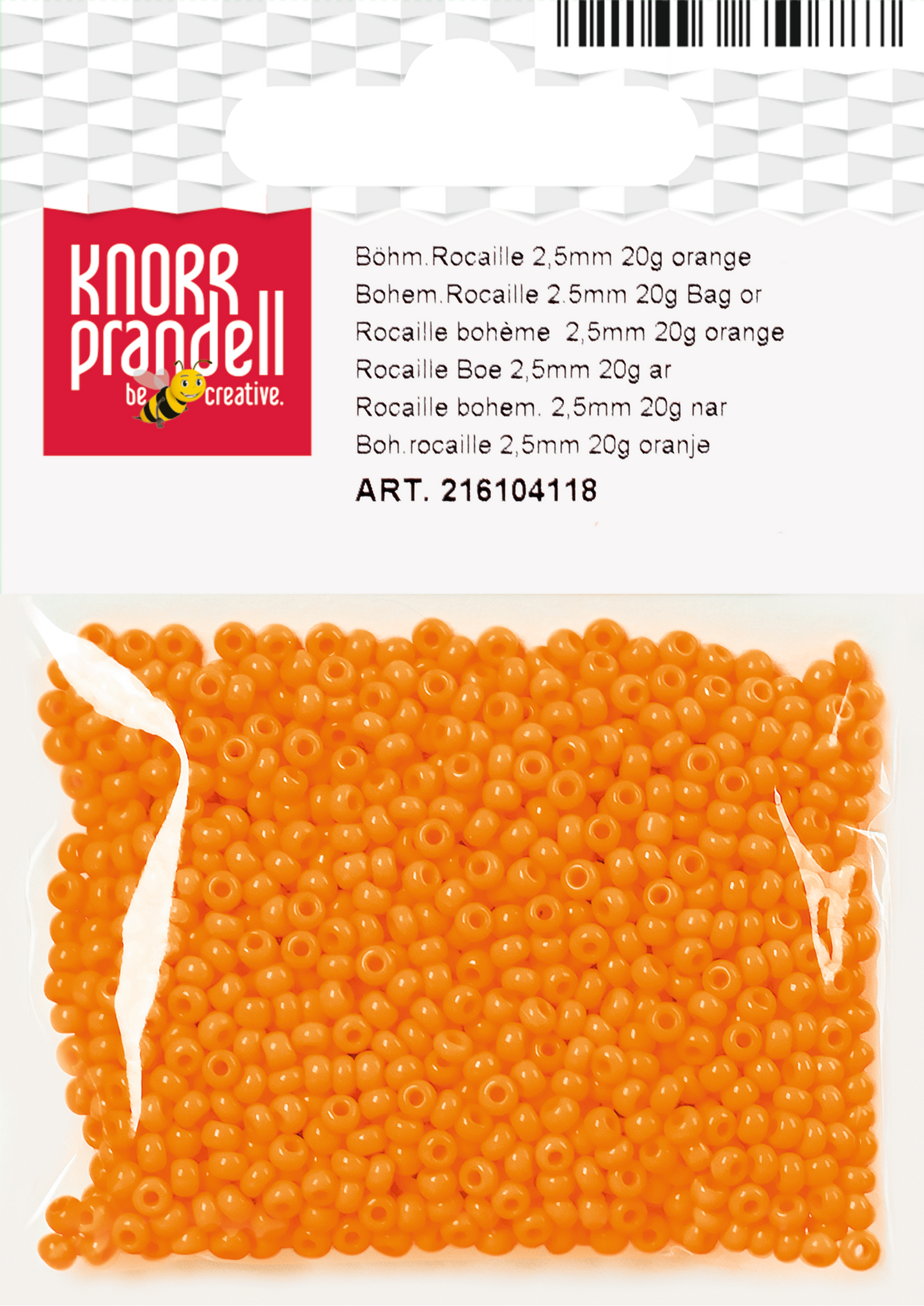 KNORR prandell 216104118 | Böhmische Rocailles | Ø 2,5 mm | Glas | orange