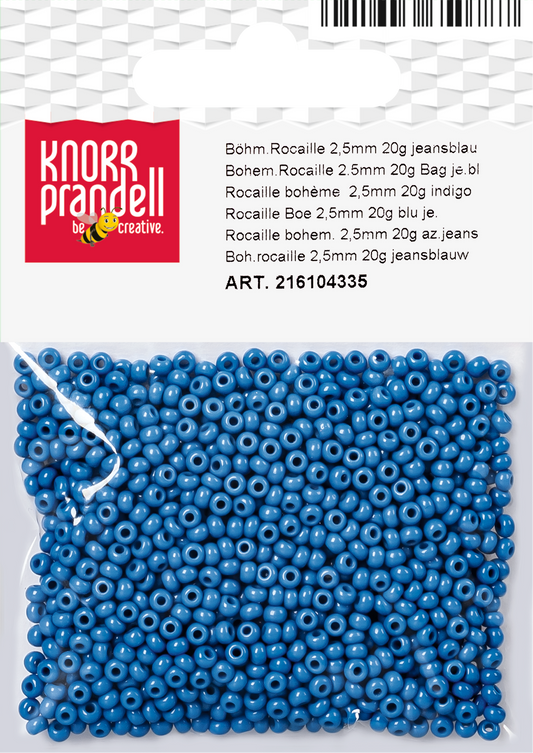 KNORR prandell 216104335 | Böhmische Rocailles | Ø 2,5 mm | Glas | jeansblau