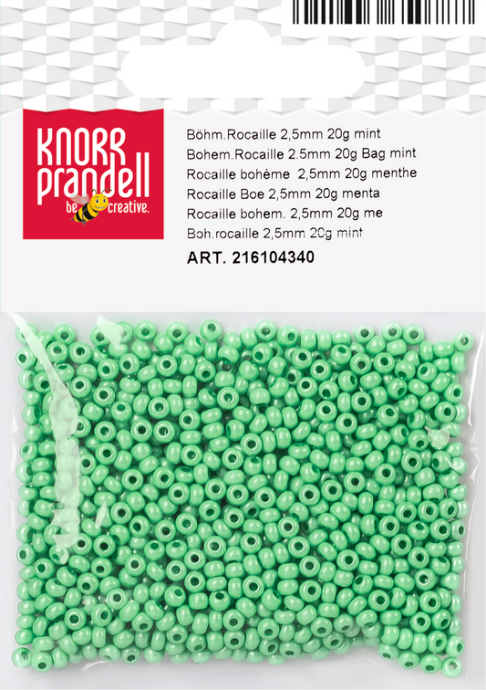 KNORR prandell 216104340 | Böhmische Rocailles | Ø 2,5 mm | Glas | mintgrün