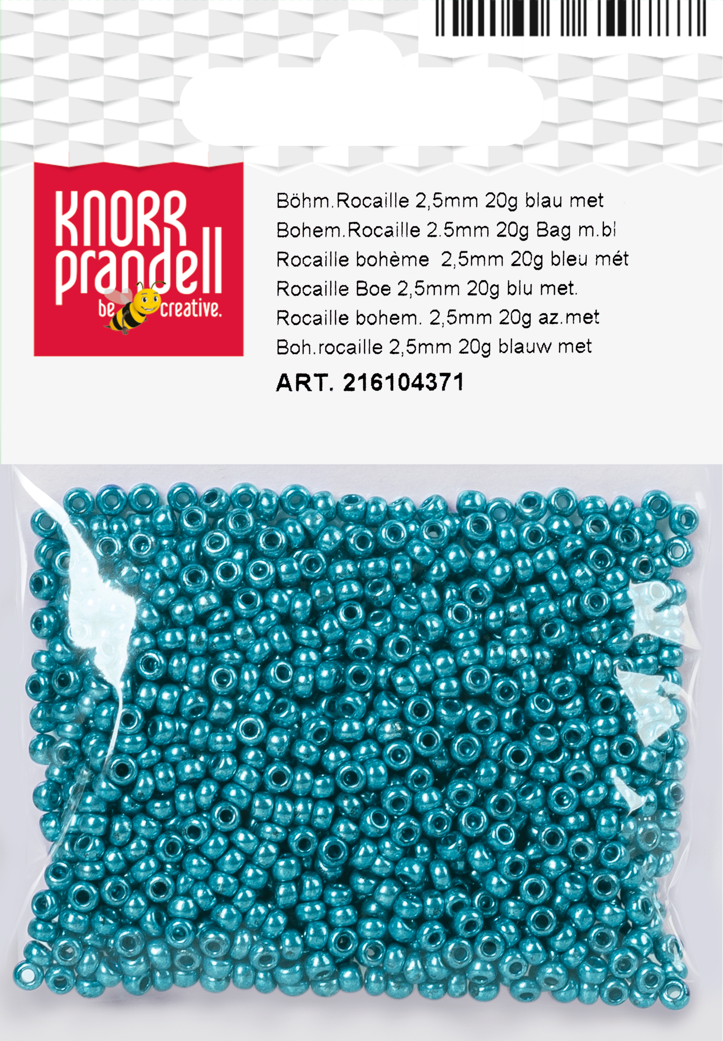 KNORR prandell 216104371 | Böhmische Rocailles | Ø 2,5 mm | Glas | blau