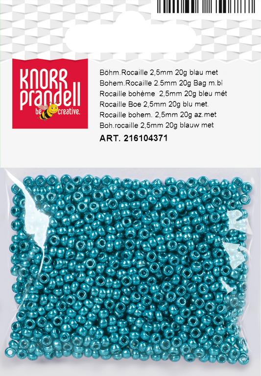 KNORR prandell 216104371 | Böhmische Rocailles | Ø 2,5 mm | Glas | blau