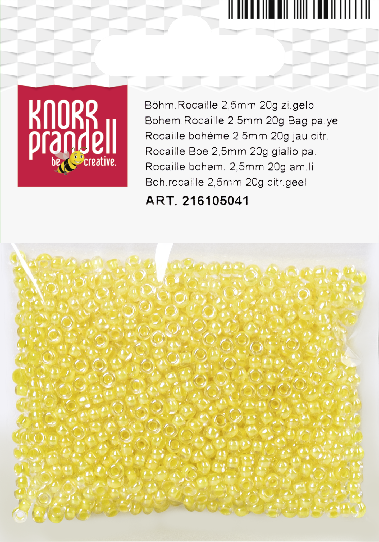 KNORR prandell 216105041 | Böhmische Rocailles | Ø 2,5 mm | Glas | zitronengelb