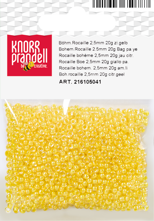 KNORR prandell 216105041 | Böhmische Rocailles | Ø 2,5 mm | Glas | zitronengelb