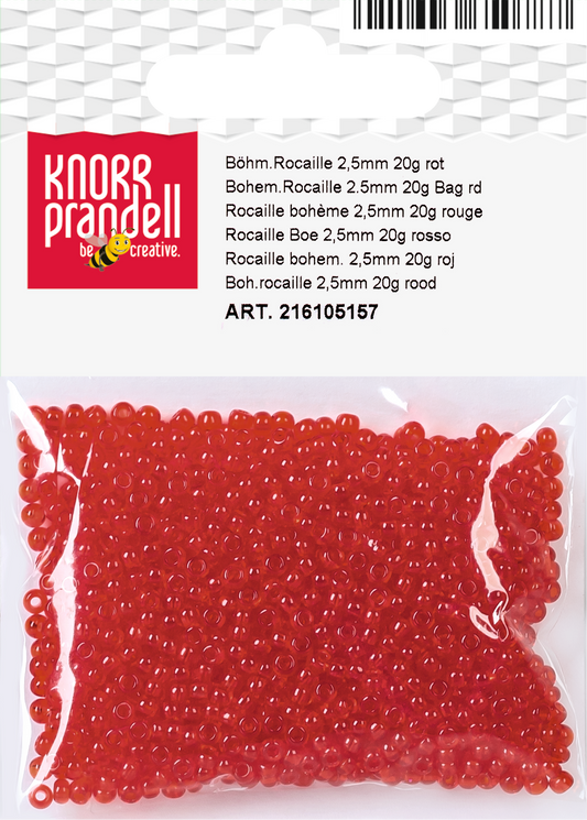 KNORR prandell 216105157 | Böhmische Rocailles | Ø 2,5 mm | Glas | rot