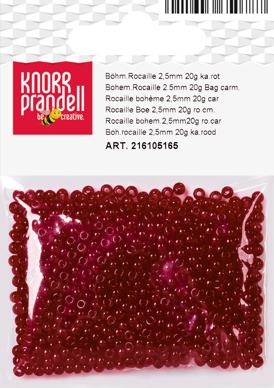 KNORR prandell 216105165 | Böhmische Rocailles | Ø 2,5 mm | Glas | karminrot